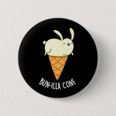 Badge Rond 5 Cm Bunnilla Cone Funny Bunny Vanilla Dark BG (Devant)