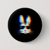 Badge Rond 5 Cm Bunny Trippy Varwave Easter Techno Rave Edm Music (Devant)