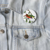 Badge Rond 5 Cm Bunting Peint, Audubon, Birdwatcher Finch Bird, (En situation)