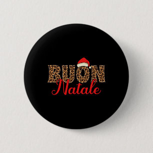 Badge Rond 5 Cm Buon Natale Italien Joyeux Noël