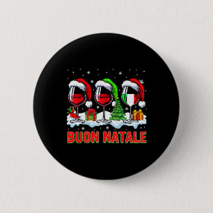 Badge Rond 5 Cm Buon natale joyeux noël italien trois père Noël wi