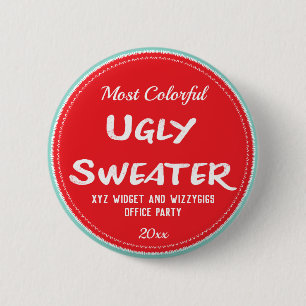 Badge Rond 5 Cm Bureau de la fête des prix du pull moche - le plus