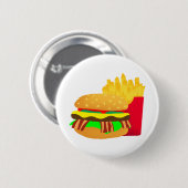 Badge Rond 5 Cm Burger et frites (Devant & derrière)