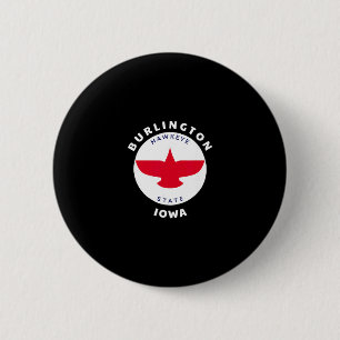 Badge Rond 5 Cm Burlington Iowa Ia Drapeau Aigle En Vol Souvenir V