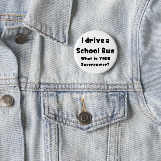 Badge Rond 5 Cm bus scolaire, je conduis (En situation)
