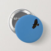 Badge Rond 5 Cm Buse à queue rouge en vol (Devant & derrière)