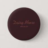 Badge Rond 5 Cm Business brown simple nom personnalisé (Devant)