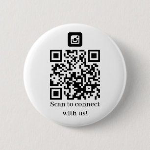 Badge Rond 5 Cm Business Connect avec nous code QR