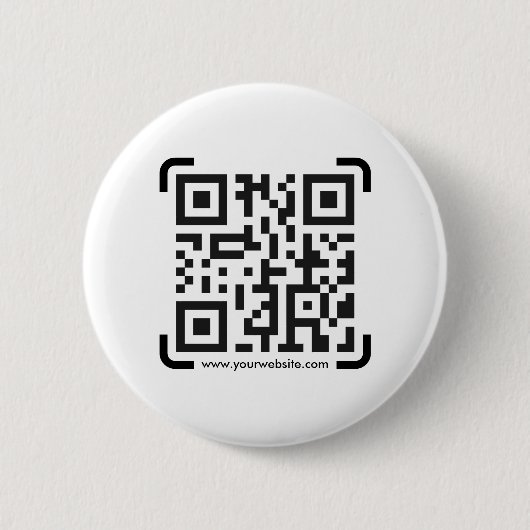 Badge Rond 5 Cm Business Scan Me QR Code Website Modern Simple (Devant)