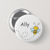 Badge Rond 5 Cm Busy Bumble Bee (Devant & derrière)