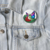 Badge Rond 5 Cm Butterfly cat (En situation)