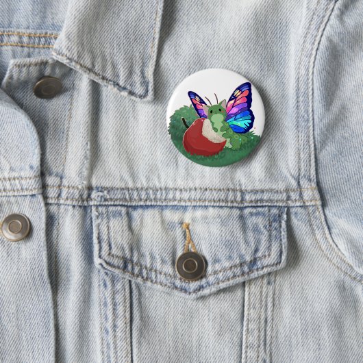 Badge Rond 5 Cm Butterfly cat (En situation)