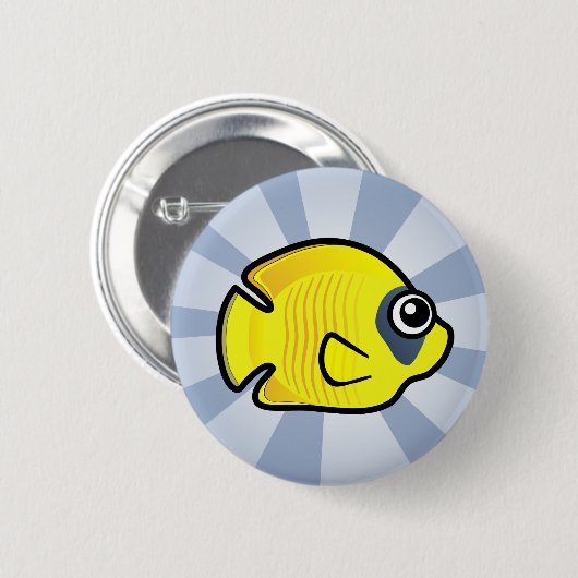 Badge Rond 5 Cm Butterflyfish masqués mignons (Devant & derrière)