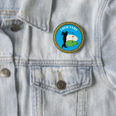 Badge Rond 5 Cm Button Golf - Ajouter un nom - Golfer (En situation)
