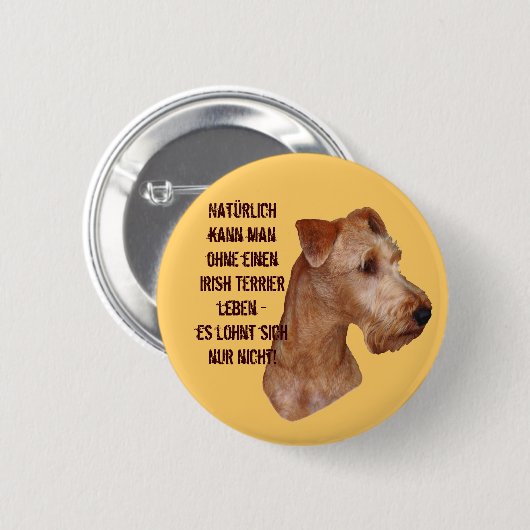 Badge Rond 5 Cm Button "Irish Terrier" (Devant & derrière)