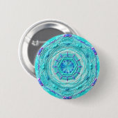 Badge Rond 5 Cm Button Mandala 08 "Turquoise" (Devant & derrière)