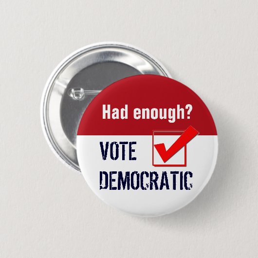 Badge Rond 5 Cm Button - Vote démocrate (Devant & derrière)