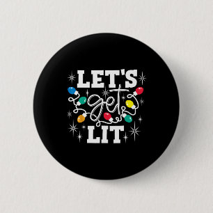Badge Rond 5 Cm Buvons Lit Feu de Noël du Père Noël