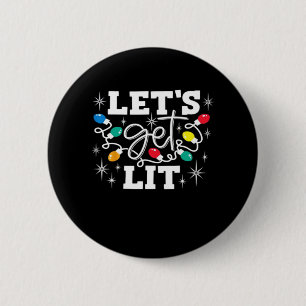 Badge Rond 5 Cm Buvons Lit Feu de Noël du Père Noël