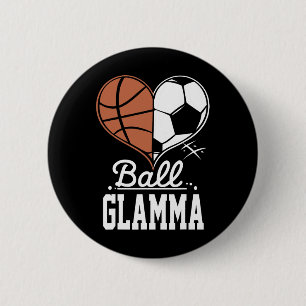 Badge Rond 5 Cm Byll Glamma Drôle Bysketbyll Soccer Glamma