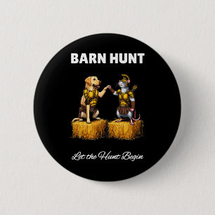 Badge Rond 5 Cm Byrn Hunt Lover - Joli Rat Guerrier Et Travail Jau