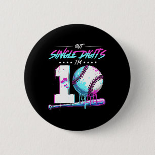 Badge Rond 5 Cm Bysebyll 10 ans Anniversaire Double Chiffres 10 Bi