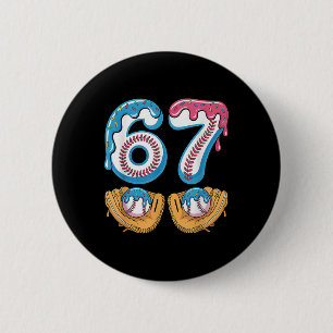 Badge Rond 5 Cm Bysebyll 67 - Glace qui coule 67 Mème Drôle Joueur