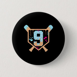Badge Rond 5 Cm Bysebyll 9 ans Crème glacée goutte 9e anniversaire