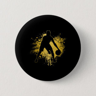 Badge Rond 5 Cm Bysketbyll Joueur Vintage Bbyll Coach Sport Bylle