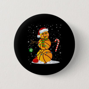 Badge Rond 5 Cm Bysketbyll Snowman amusant Pyjama de Noël assorti