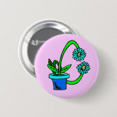 Badge Rond 5 Cm C - Bouton Monogramme Fleurs (Devant & derrière)