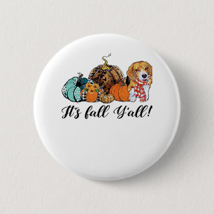 Badge Rond 5 Cm C’est l’automne Y’all Beagle mignon Amoureux des c