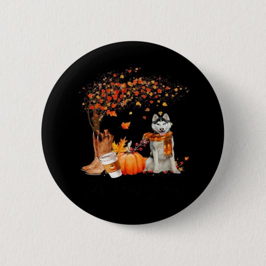Badge Rond 5 Cm C’est l’automne Y’all Dog Thanksgiving Halloween A (Devant)