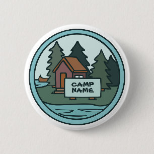 Badge Rond 5 Cm cabine de l'île du camp d'été pour les jeunes a