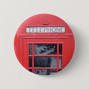 Badge Rond 5 Cm Cabine téléphonique rouge de Londres