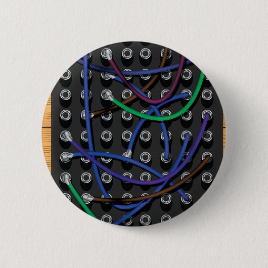 Badge Rond 5 Cm Câbles d'échange téléphonique (Devant)