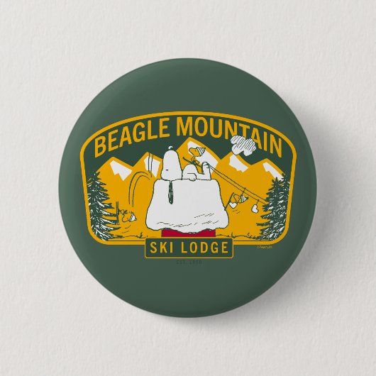 Badge Rond 5 Cm cacahuètes | Beagle Mountain Ski Lodge (Devant)