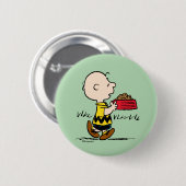 Badge Rond 5 Cm cacahuètes | Charlie Brown avec Snoopy's Dish (Devant & derrière)