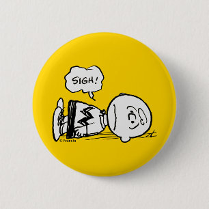 Badge Rond 5 Cm cacahuètes   Charlie Brown est en panne