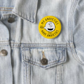 Badge Rond 5 Cm cacahuètes | Charlie Brown Nervous depuis 1950 (En situation)