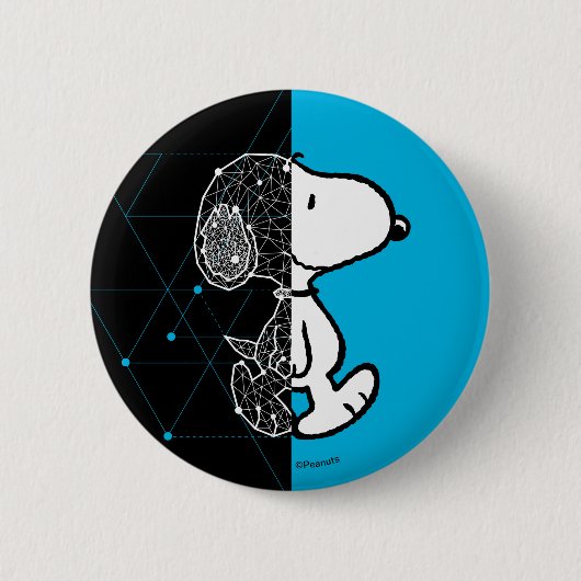 Badge Rond 5 Cm cacahuètes | Conception géométrique Snoopy (Devant)