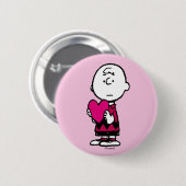 Badge Rond 5 Cm cacahuètes | Saint Valentin | Heart Charlie Brown (Devant & derrière)