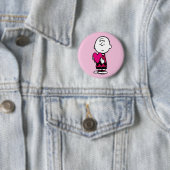 Badge Rond 5 Cm cacahuètes | Saint Valentin | Heart Charlie Brown (En situation)