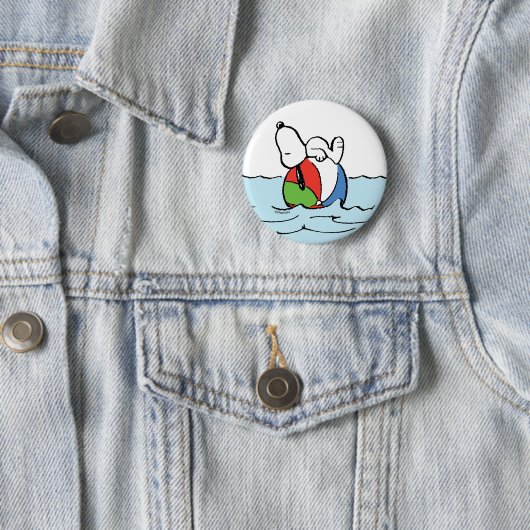 Badge Rond 5 Cm cacahuètes | Snoopy Beach Ball Beach (En situation)