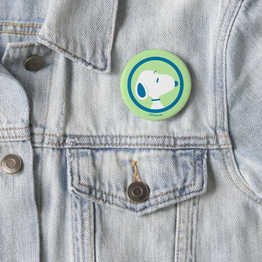 Badge Rond 5 Cm cacahuètes | Snoopy Blue Deco Dreams (En situation)