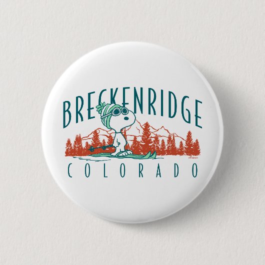 Badge Rond 5 Cm cacahuètes | Snoopy Breckenridge Colorado (Devant)