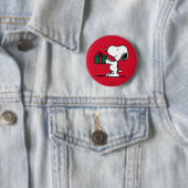 Badge Rond 5 Cm cacahuètes | Snoopy Christmas Gift Giver (En situation)