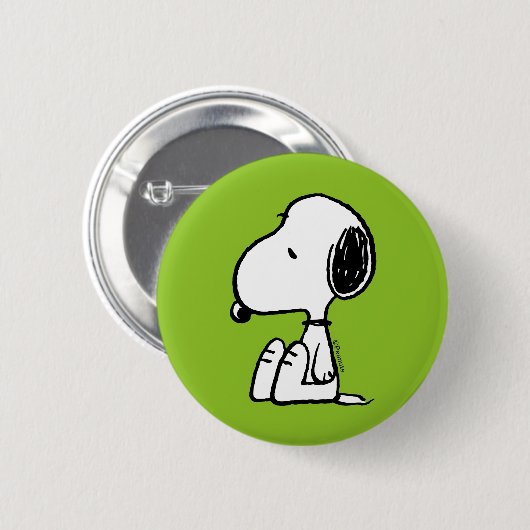 Badge Rond 5 Cm cacahuètes | Snoopy En Bas (Devant & derrière)