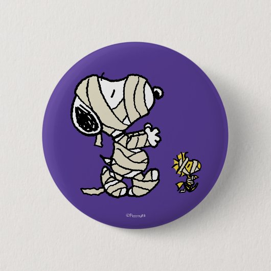 Badge Rond 5 Cm cacahuètes | Snoopy et Woodstock Mummies (Devant)