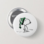 Badge Rond 5 Cm cacahuètes | Snoopy Green Casquette de neige (Devant & derrière)
